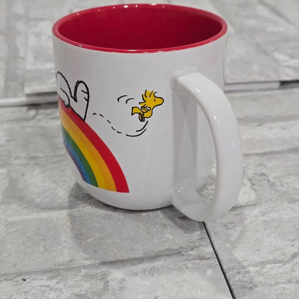 Peanuts‎ Snoopy Love Rainbow White Ceramic Coffee Mug 14pz